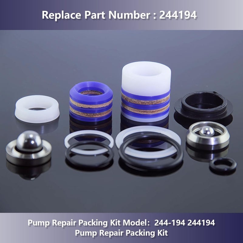 KUEDPEZ 244194 Pump Repair Packing Kit, Fit for Graco 210 230 295 390 395 490 495 595 3400 Airless Paint Sprayers - Image 3